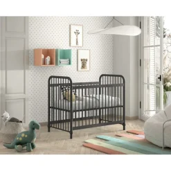 Tremmeseng Bronxx baby seng 60 × 120 cm – sort