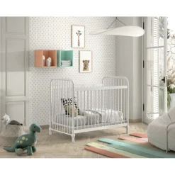 Tremmeseng Bronxx baby seng 60 × 120 cm – hvid