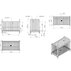 Tremmeseng Bronxx baby seng 60 × 120 cm – hvid