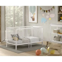 Tremmeseng Dino baby/toddler 70 × 140 cm – hvid