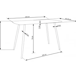 TRIPOLIS Spisebord 120x70cm