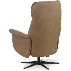 Tristan lænestol m. indbygget skammel og manuel justering - Almond Bull microfiber læder