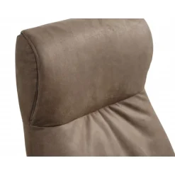 Tristan lænestol med fodskammel - Almond Bull microfiber læder