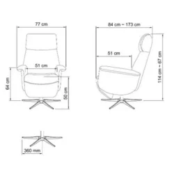 Tristan lænestol med indbygget skammel og 2 motorer - Almond Bull microfiber læder