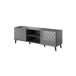 TV bord 150 ABETO mat Grå/ glans Grå