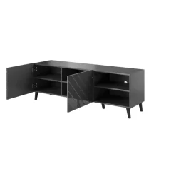 TV bord 150 ABETO mat Grå/ glans Grå