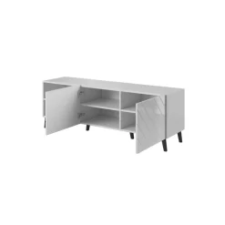 TV bord 150 ABETO mat Hvid/blank Hvid