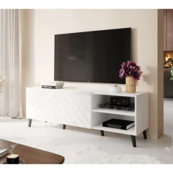 TV bord 150 ABETO mat Sort/blank Sort