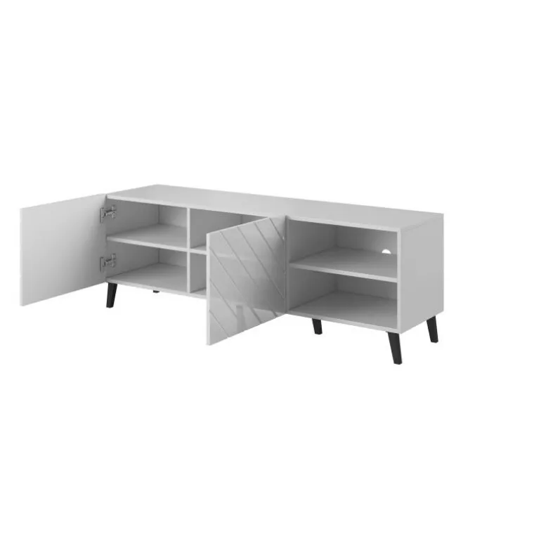 TV bord 150 ABETO mat Sort/blank Sort