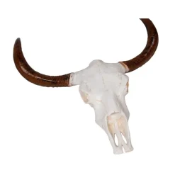 Uægte dyrehoved i hvid og brun