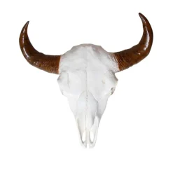 Uægte dyrehoved i hvid og brun