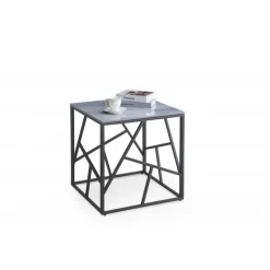 UNIVERSE 2 KWADRAT, sofabord, Grå marmor / Sort