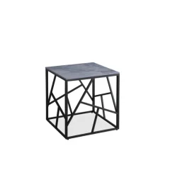 UNIVERSE 2 KWADRAT, sofabord, Grå marmor / Sort