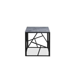 UNIVERSE 2 KWADRAT, sofabord, Grå marmor / Sort