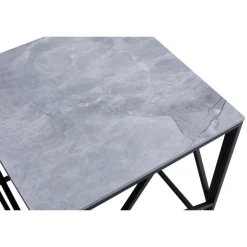 UNIVERSE 2 KWADRAT, sofabord, Grå marmor / Sort