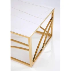 UNIVERSE 2, sofabord, Hvid marmor / guld