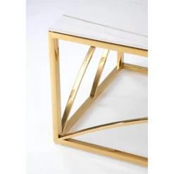 UNIVERSE 2, sofabord, Hvid marmor / guld