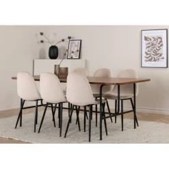 Uno Spisebordssæt - Beige, Sort og Natur