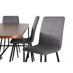 Uno Spisebordssæt - Sort, Grå og Natur