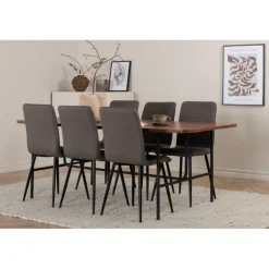 Uno Spisebordssæt - Sort, Grå og Natur