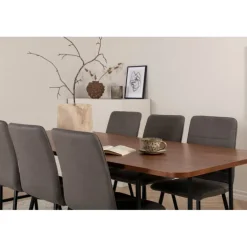 Uno Spisebordssæt - Sort, Grå og Natur