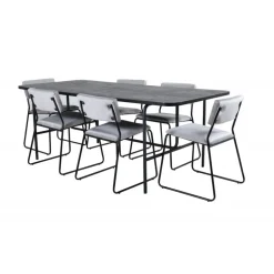 Uno Spisebordssæt - Sort og Lysegrå