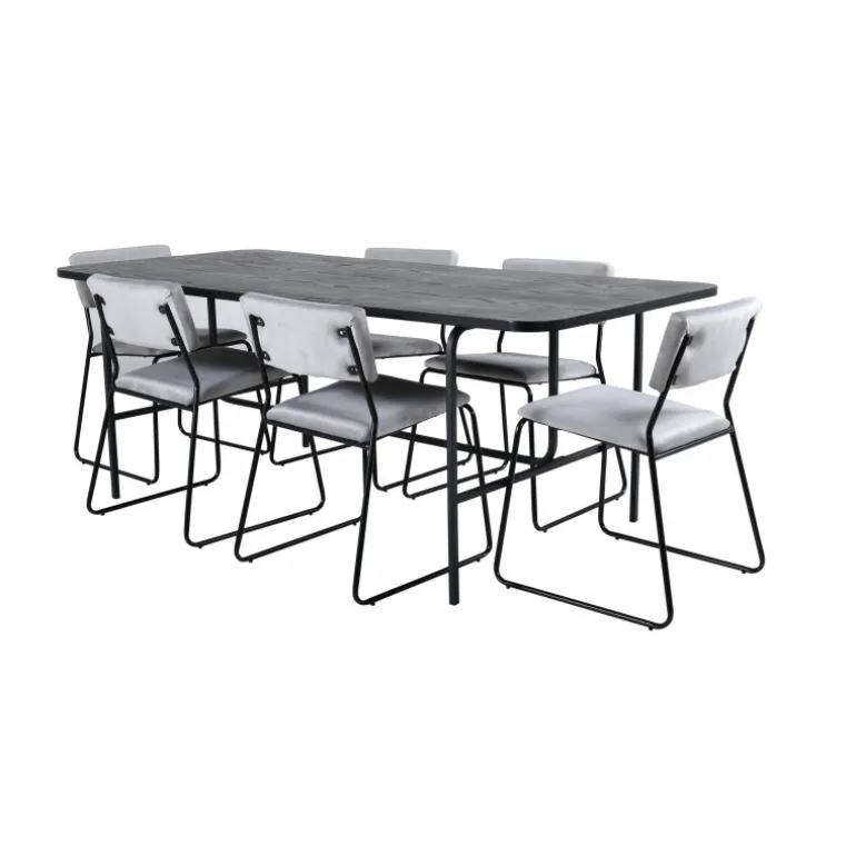 Uno Spisebordssæt - Sort og Lysegrå