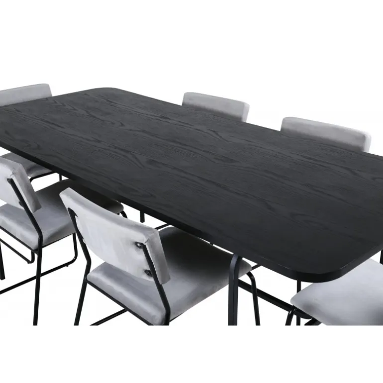 Uno Spisebordssæt - Sort og Lysegrå