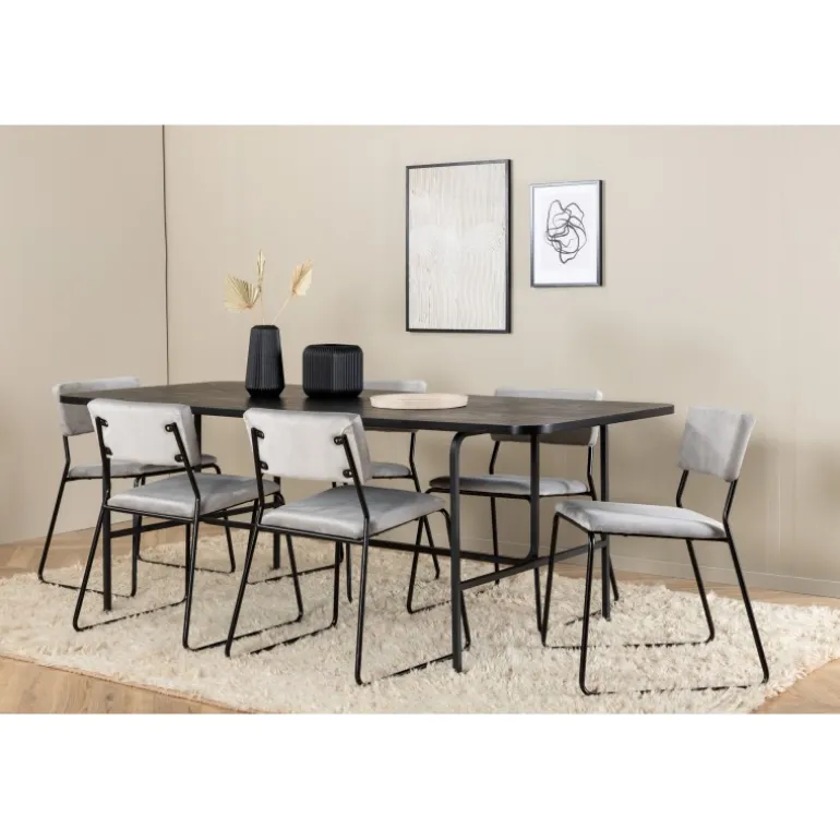Uno Spisebordssæt - Sort og Lysegrå