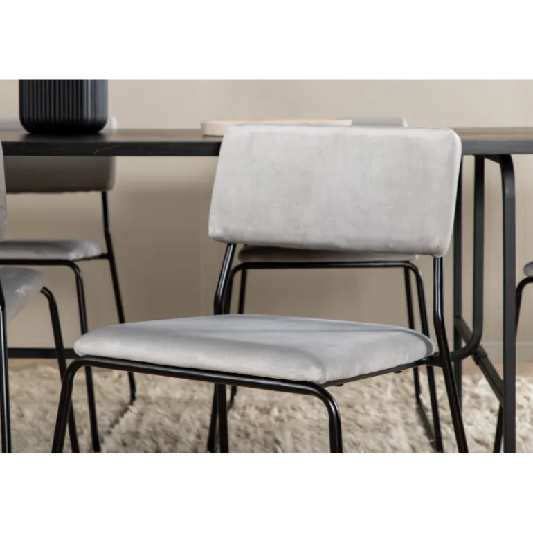 Uno Spisebordssæt - Sort og Lysegrå