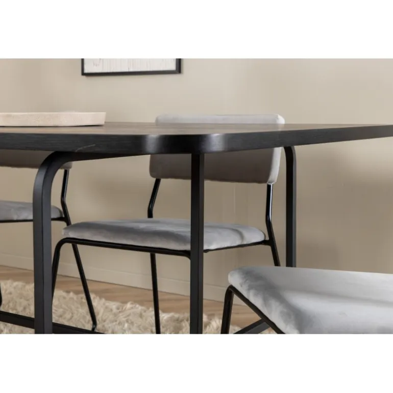 Uno Spisebordssæt - Sort og Lysegrå