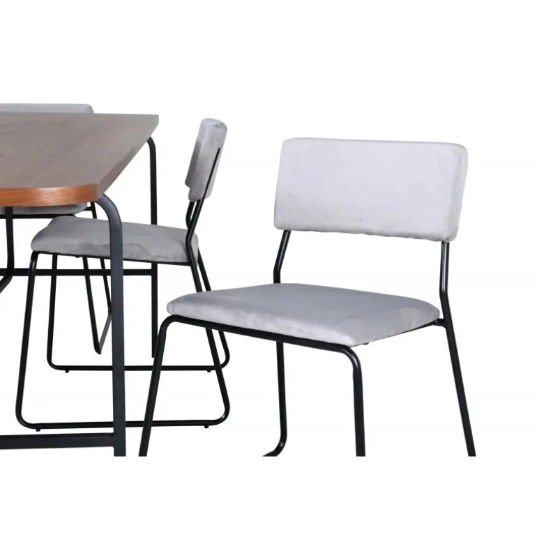 Uno t Spisebordssæt - Sort, Lysegrå og Natur