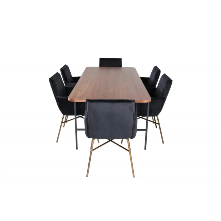 Uno t Spisebordssæt - Sort, Kobber og Natur