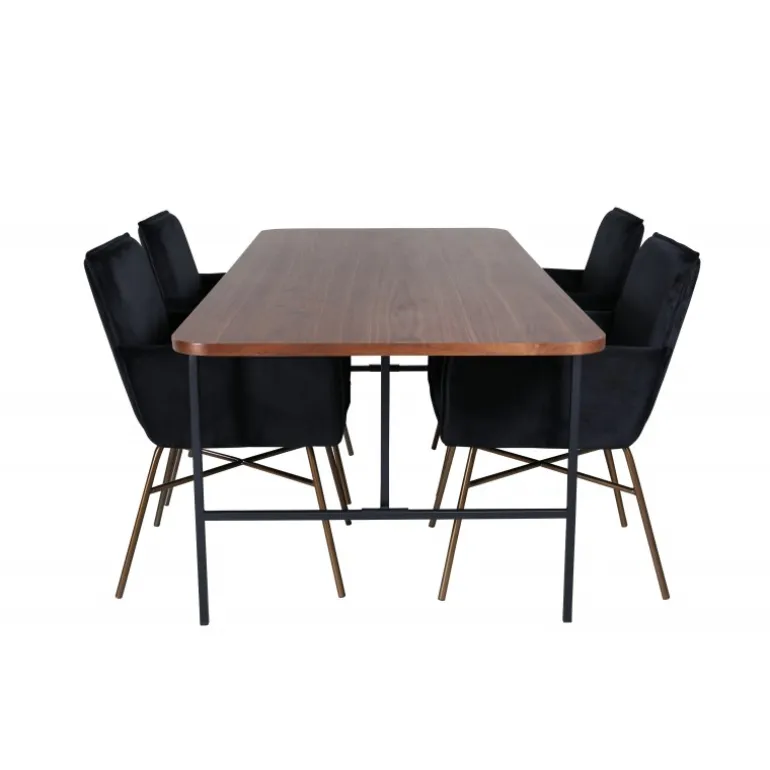 Uno t Spisebordssæt - Sort og Kobber