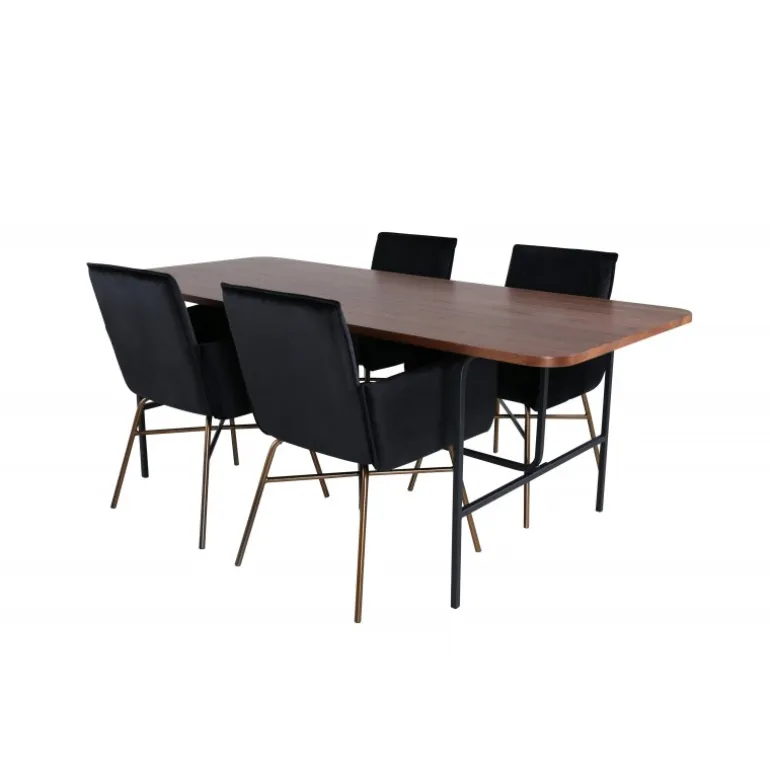 Uno t Spisebordssæt - Sort og Kobber