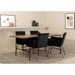 Uno t Spisebordssæt - Sort og Kobber