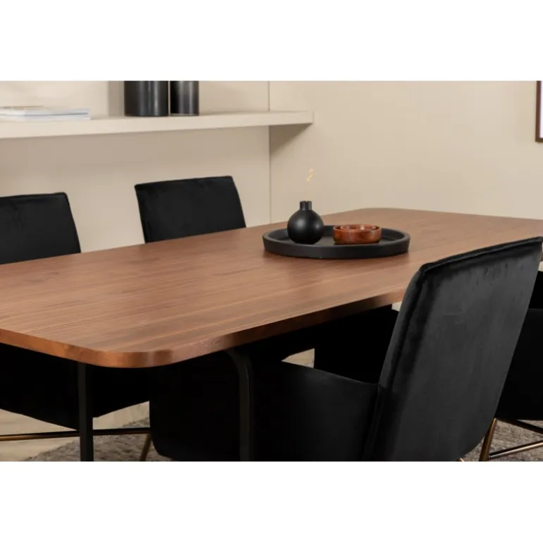 Uno t Spisebordssæt - Sort og Kobber