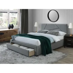 VALERY seng med skuffe 160x200cm - Grå