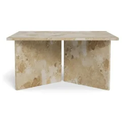 VegaStone Marmor sofabord - Latte lakeret marmor - 90x90 cm