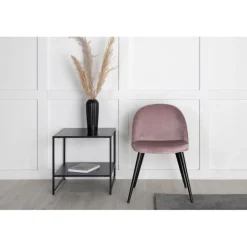 Velevet Spisebordsstol - Støvet Rosa