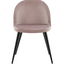 Velevet Spisebordsstol - Støvet Rosa