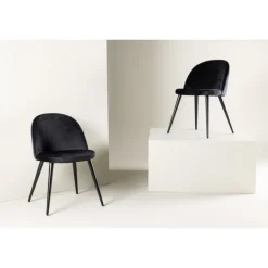 Velour Spisebordsstol - Sort