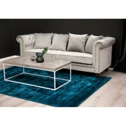 Velvet 3 personers Sofa - Lysegrå og Natur