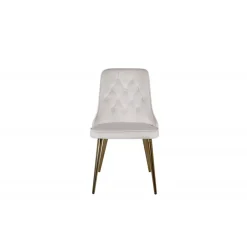 Velvet Deluxe Spisebordsstol - Beige og Messing