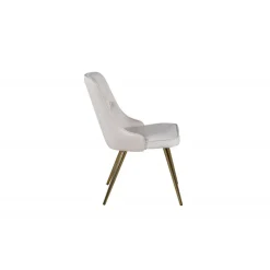 Velvet Deluxe Spisebordsstol - Beige og Messing