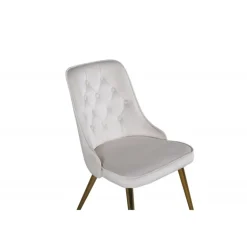 Velvet Deluxe Spisebordsstol - Beige og Messing