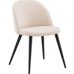 Velvet Spisebordsstol - Beige velour