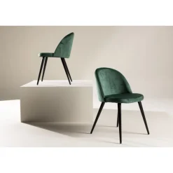 Velvet Spisebordsstol - Grøn Velour