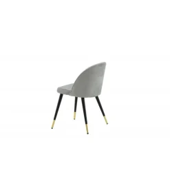 Velvet Spisestol - Grå Velour