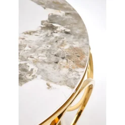 VENUS 2 sofabord, Hvid marmor / guld